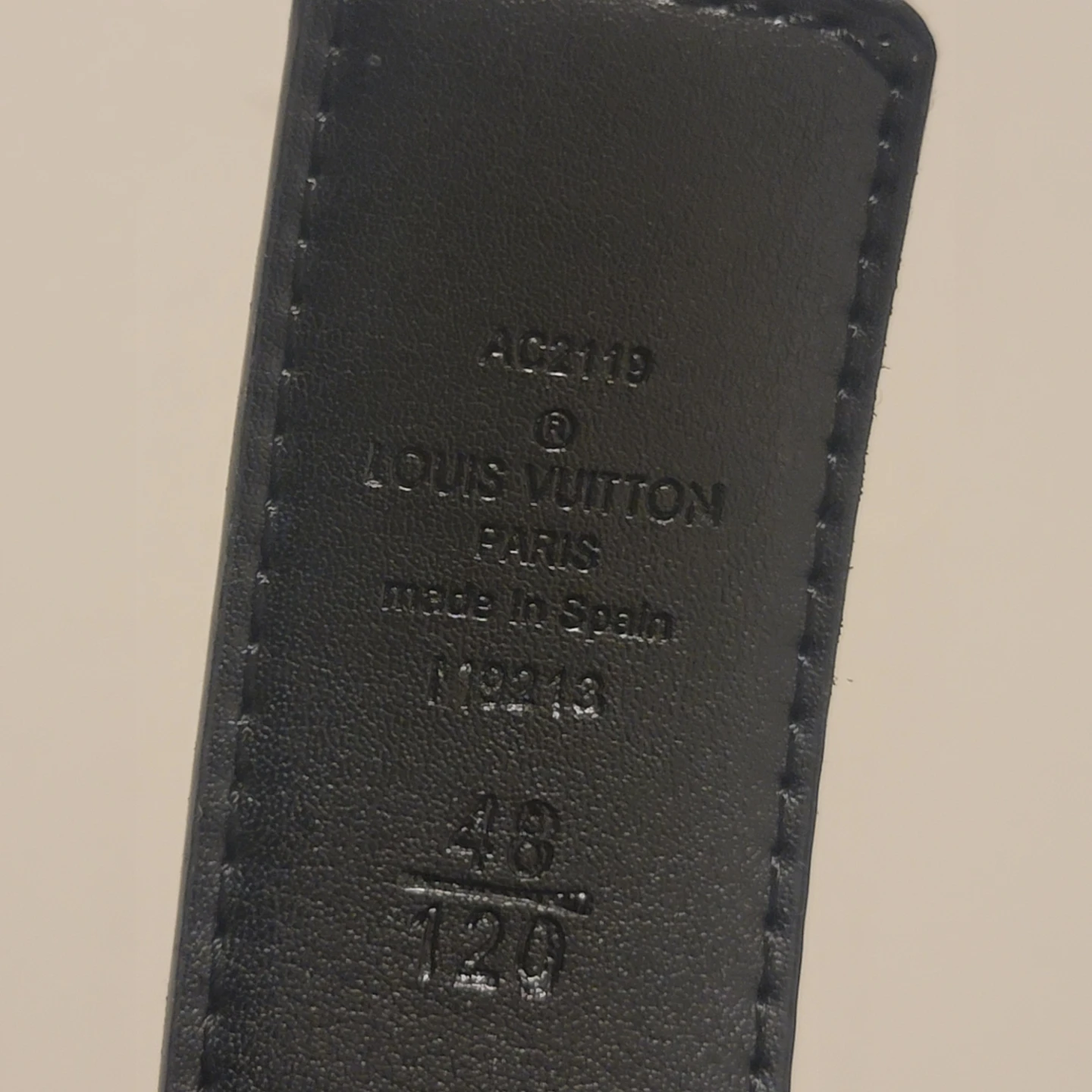 "LV" Louis Vuitton Black Monogram Belt - photo 2