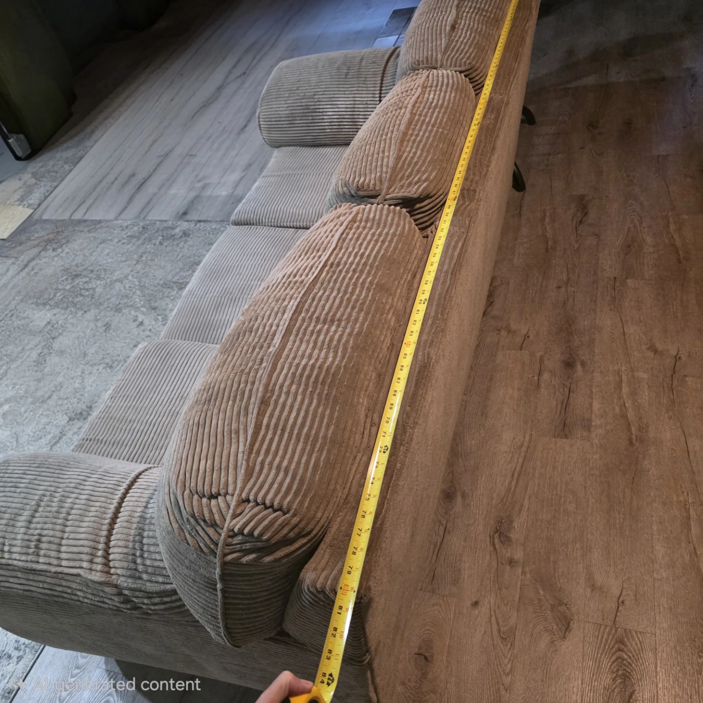 Chenille couch  and  coffee table - photo 3