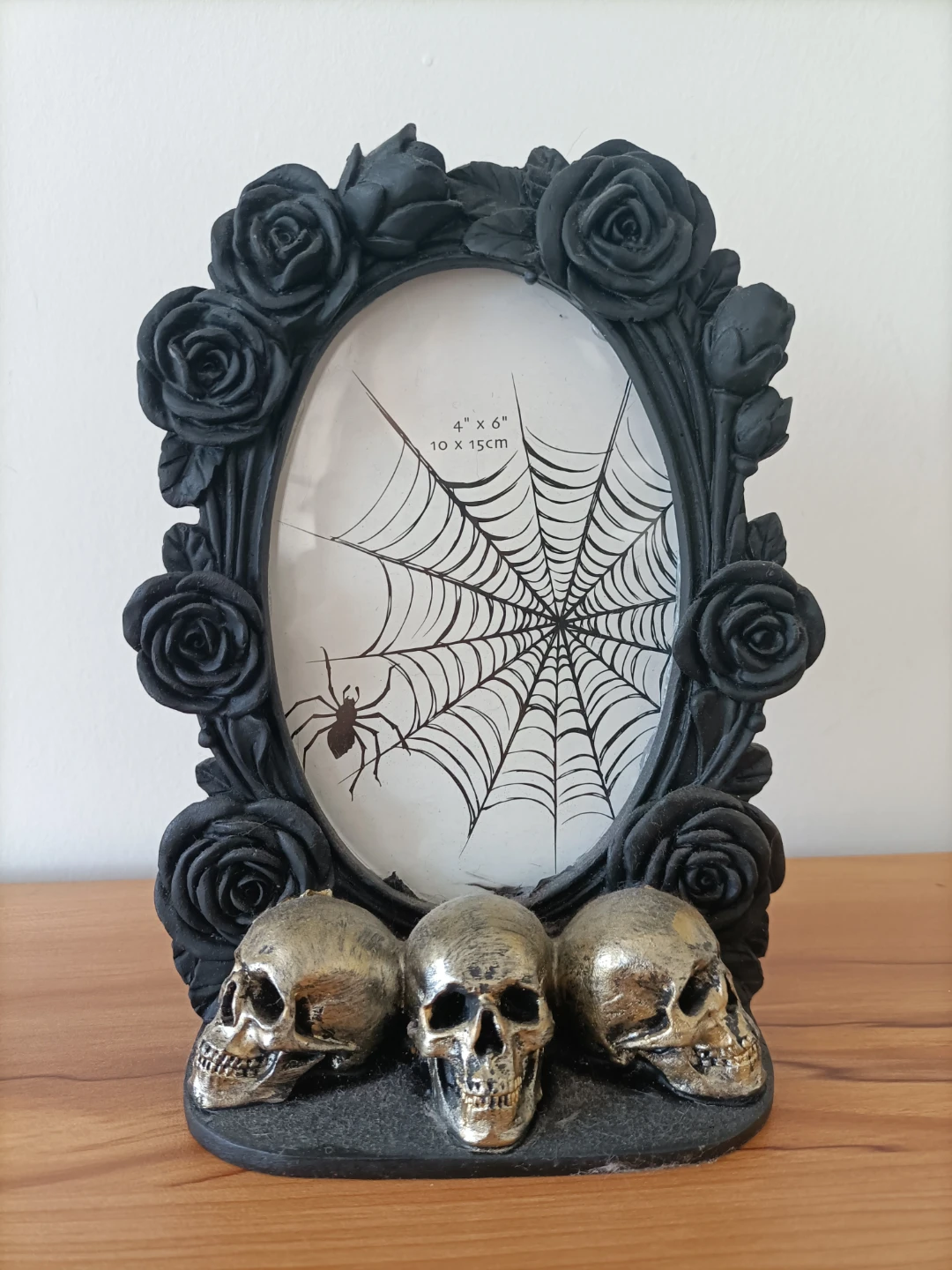 Gothic Skull and Rose Picture Frame