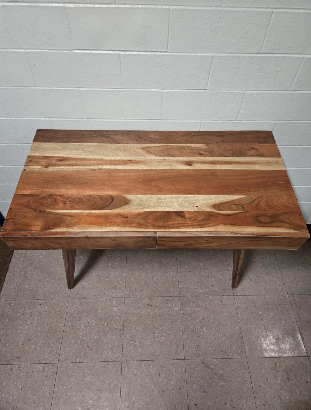 Solid Acacia Wood Mid-Century Modern Writing Desk Table - photo 5