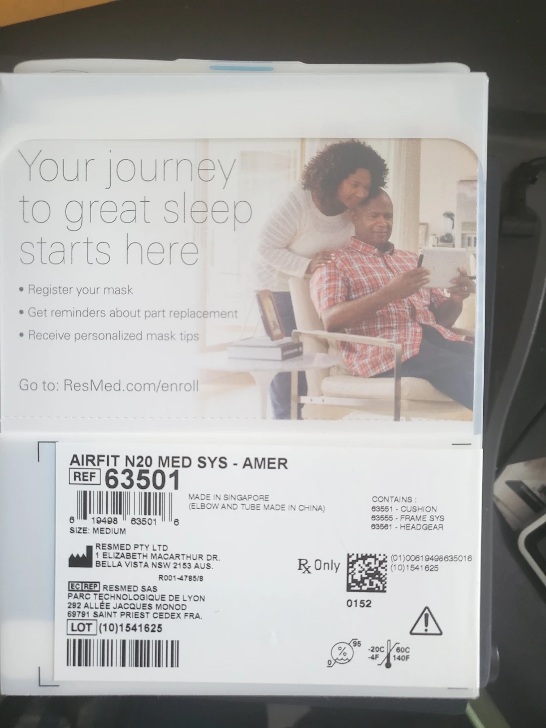 Brand new medium size ResMed AirFit N20 CPAP Nasal Mask - Medium - photo 2