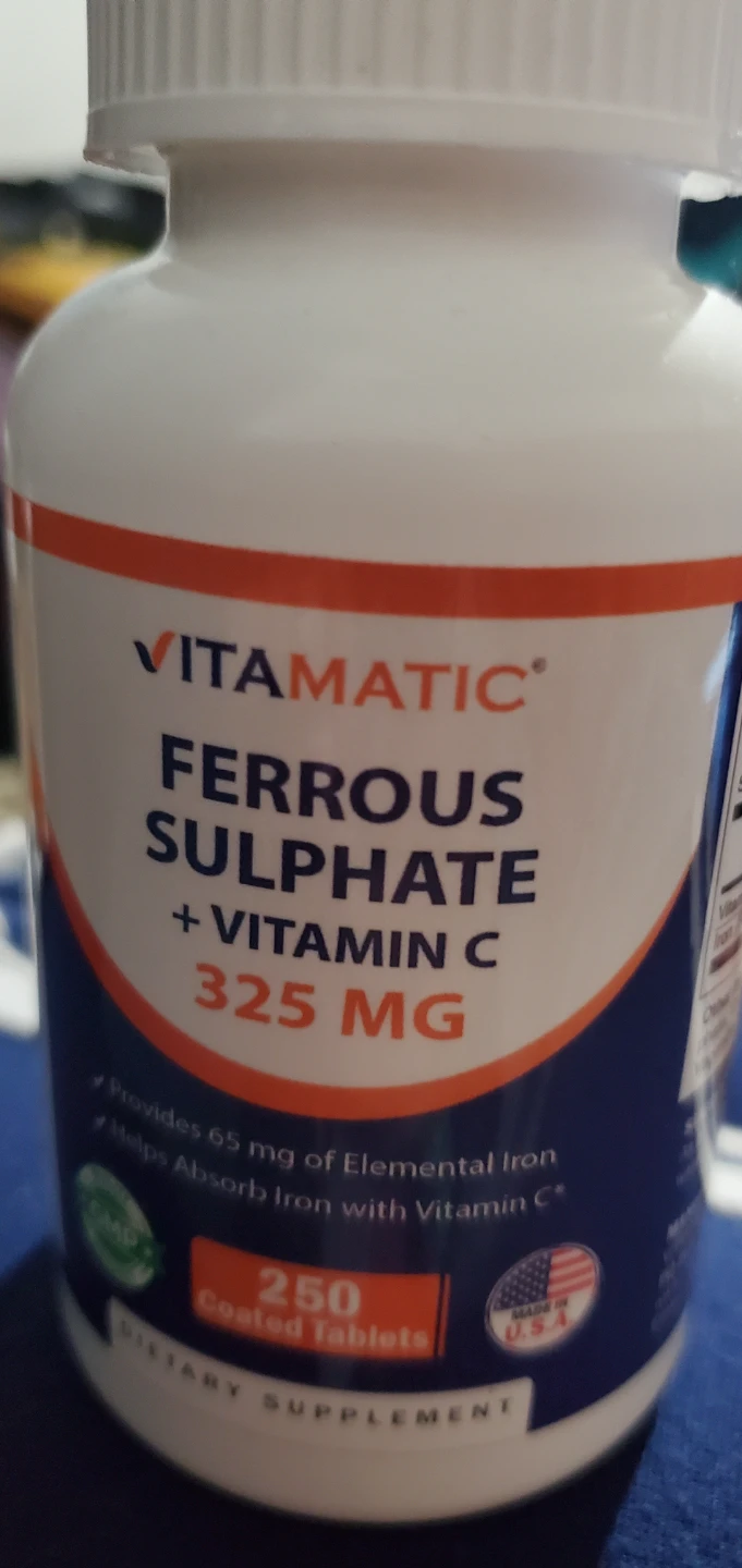 Vitamatic Ferrous Sulphate + Vitamin C 325mg 250 Tablets