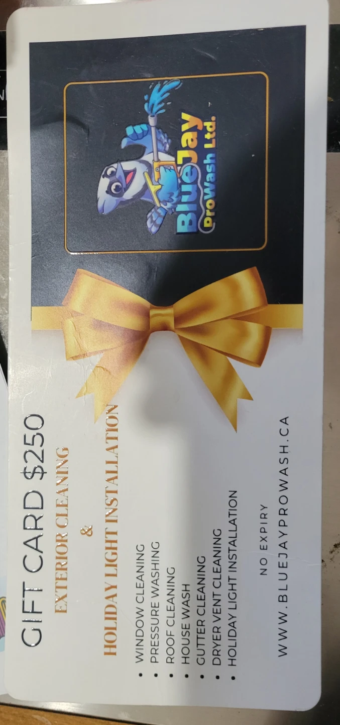 BlueJay ProWash $250 Gift Card