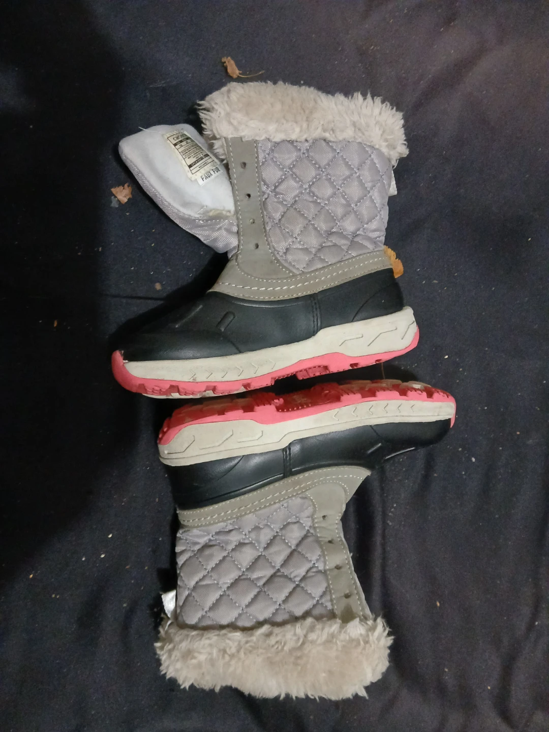 Carter's Kids Quilted Faux Fur Winter Boots Size 10