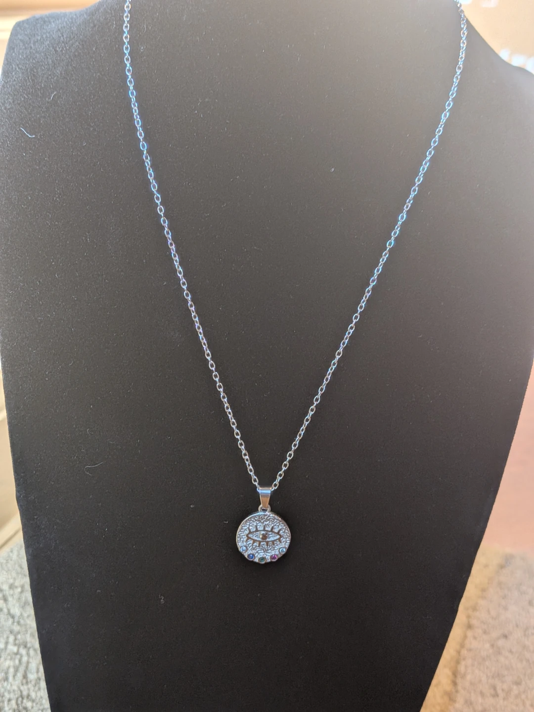 Evil Eye Pendant Necklace with Stones - photo 2