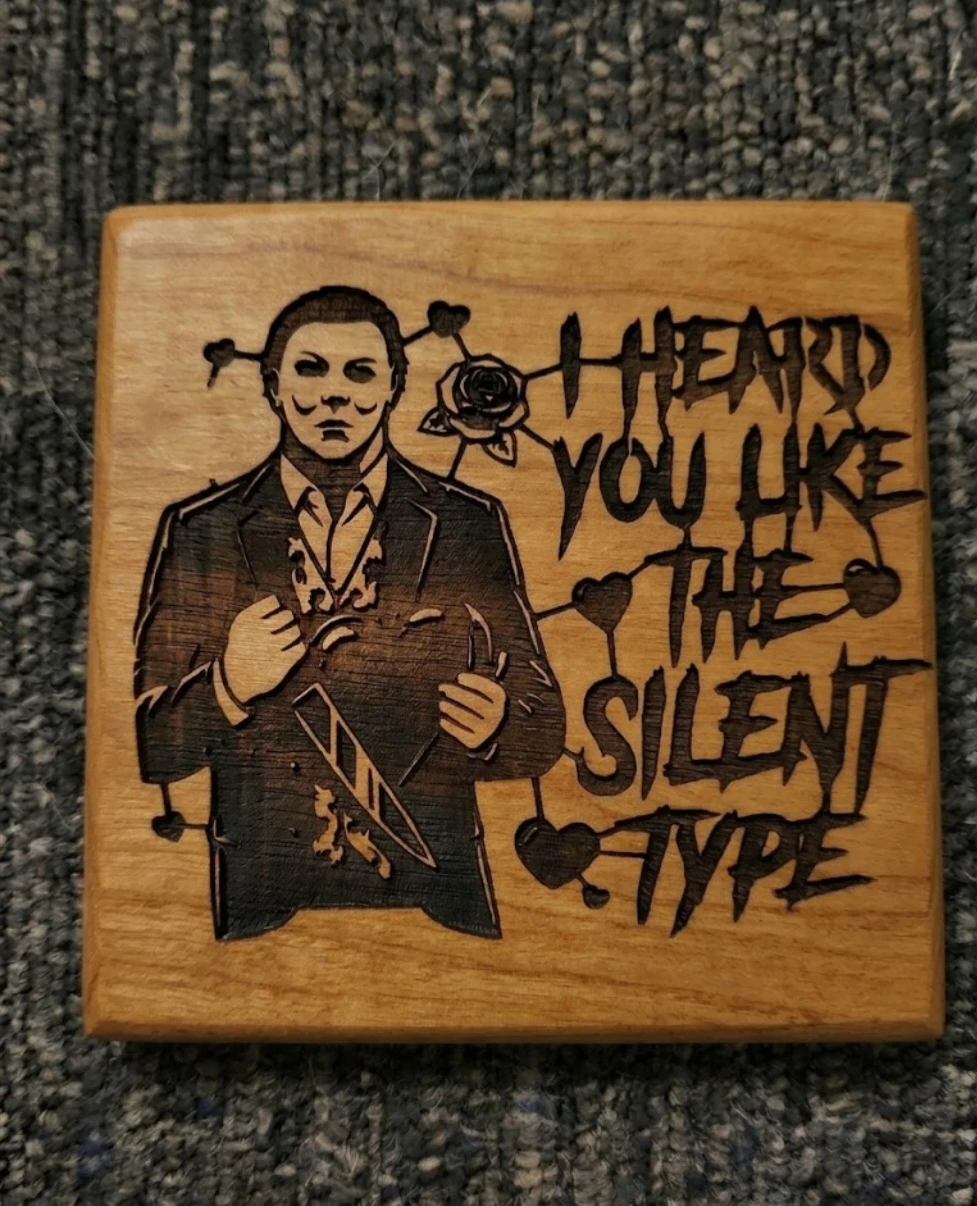 Handmade Coasters | Set of 4 Pyrograpy: Mixed/Single Character - photo 4