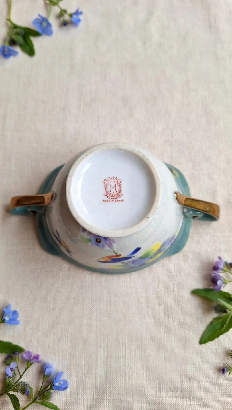 Noritake Hand Painted Bluebird Sugar Bowl - photo 5