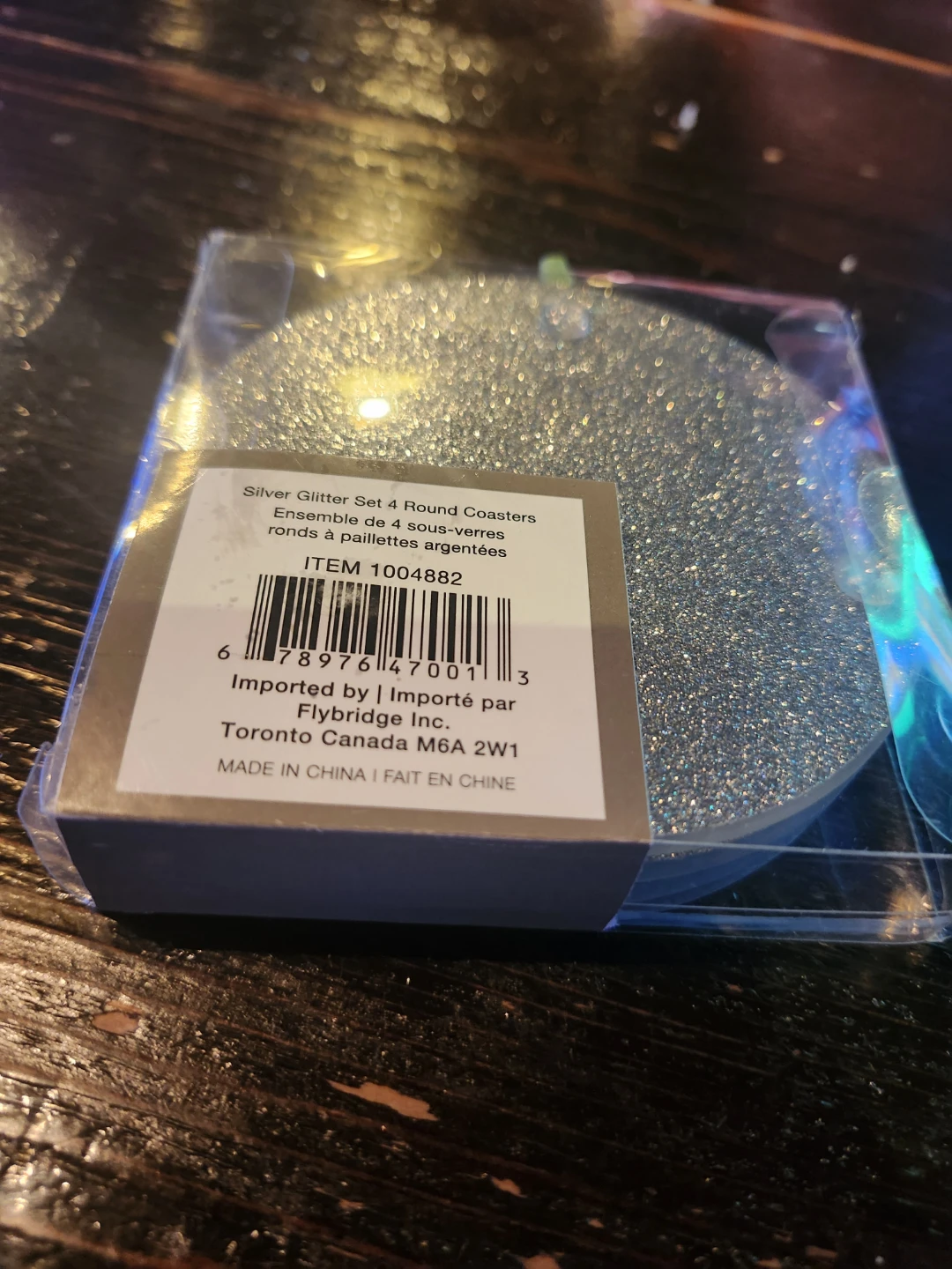 Bowring Silver Glitter Coasters - Set of 4 - photo 2