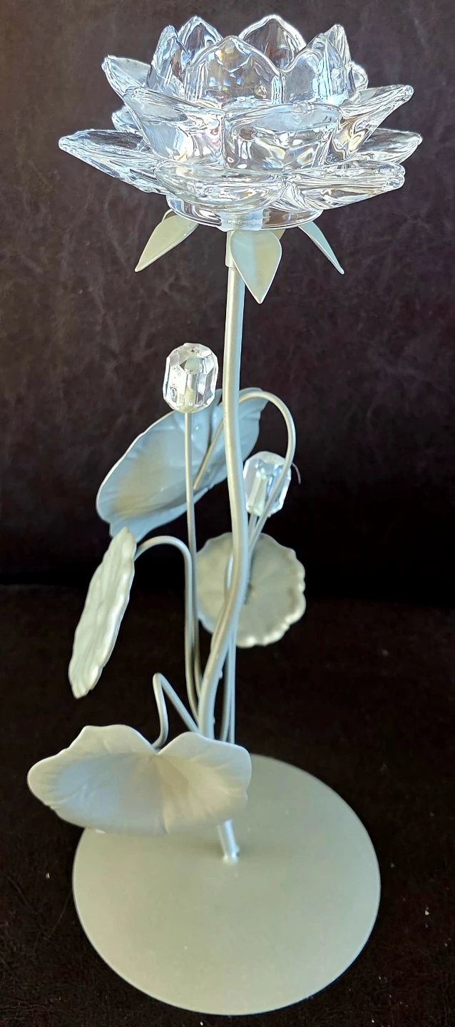 Crystal Lotus Flower Votive Candle Holder - photo 2