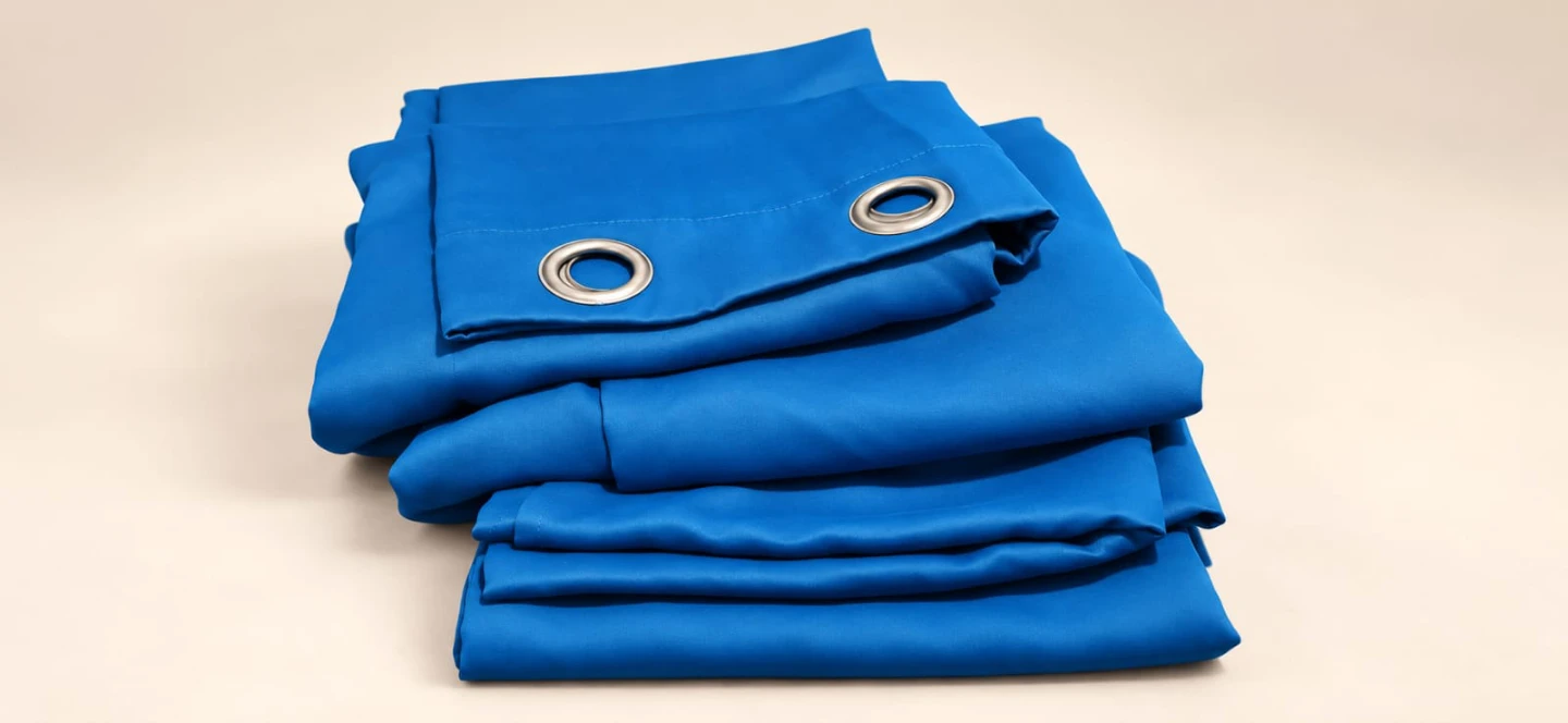 4x Blackout Royal Blue Curtains 52W x 84L