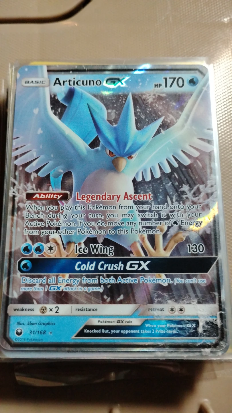 Articuno GX Pokemon Card 31/168