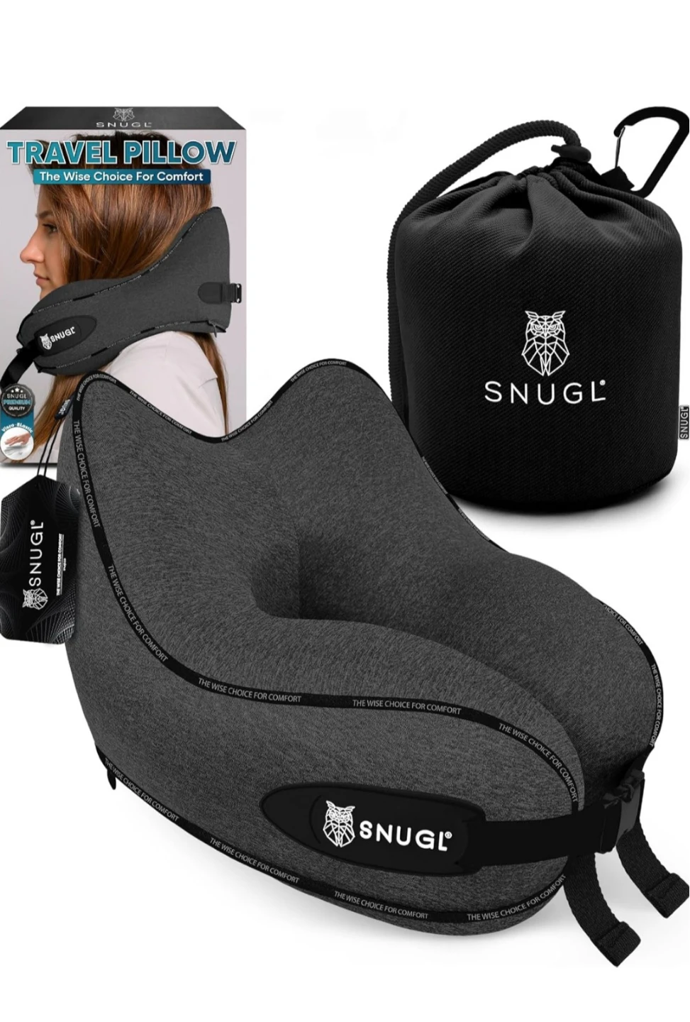 SNUGL Travel Pillow Adult Regular Dark Grey - photo 2