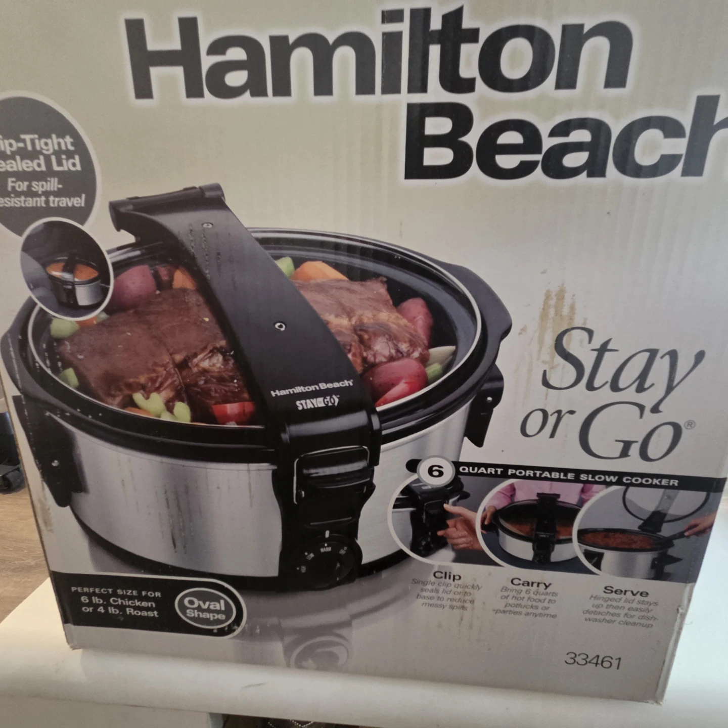 Hamilton Beach Stay or Go 6-Quart Portable Slow Cooker