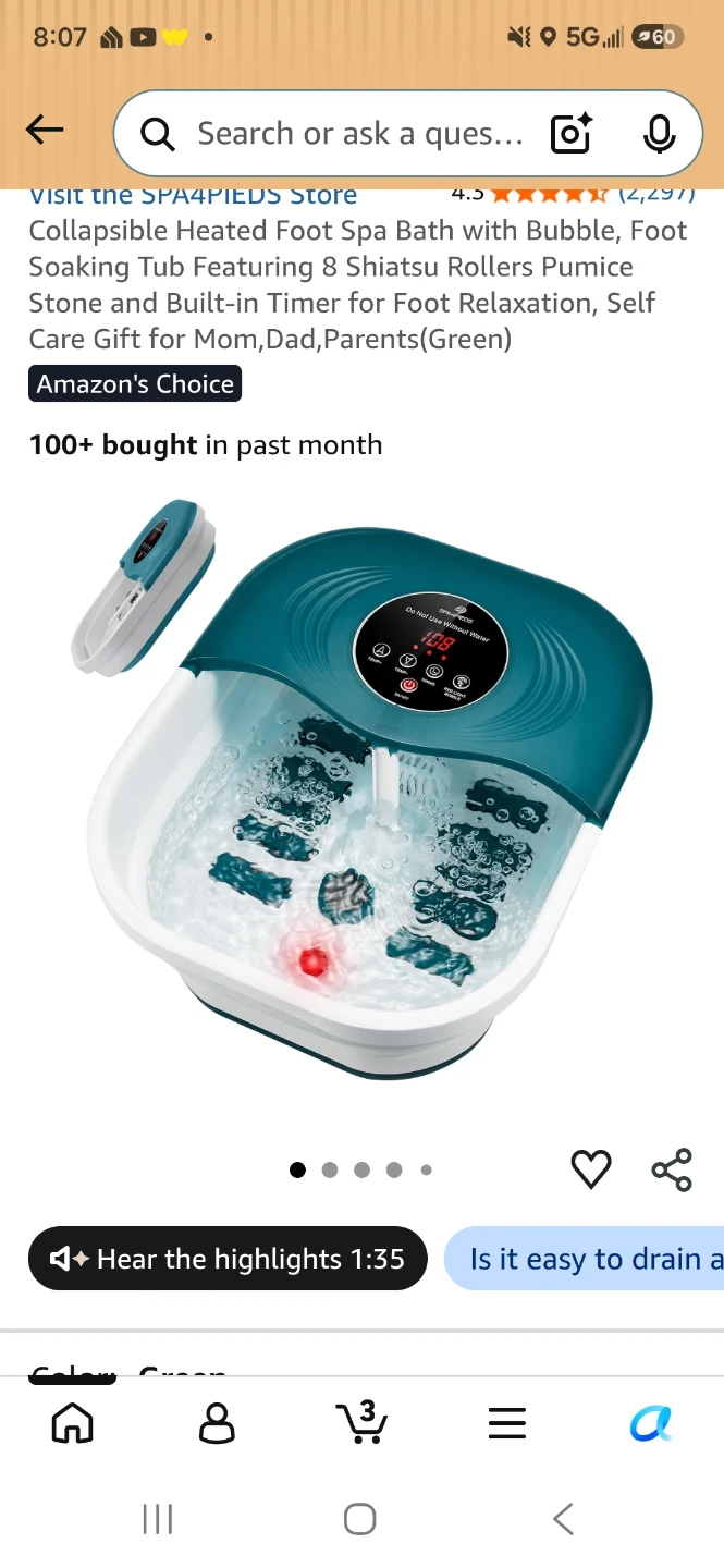 SPA4PIEDS Collapsible Heated Foot Spa Bath