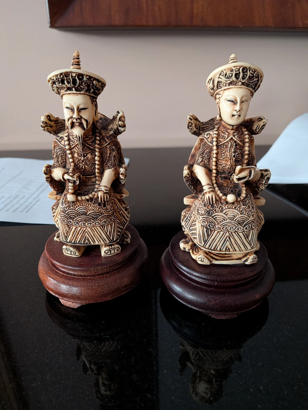 Vintage Chinese Emperor and Empress Figurines