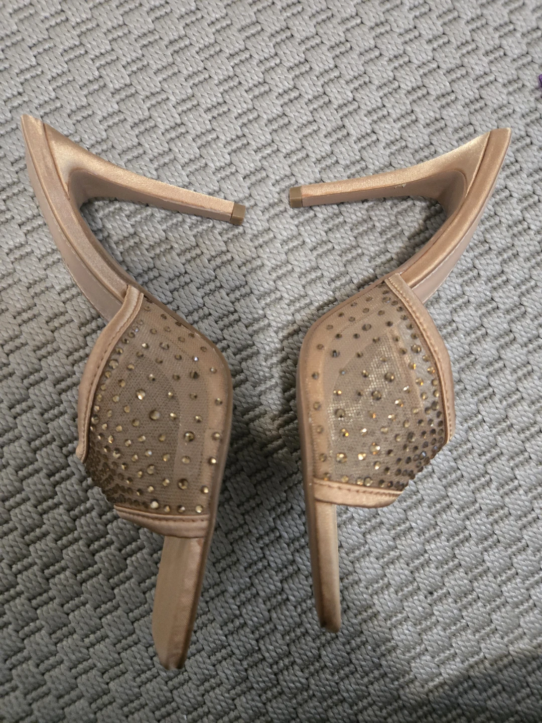 Le Chateau Gold Rhinestone Heeled Mules - photo 2
