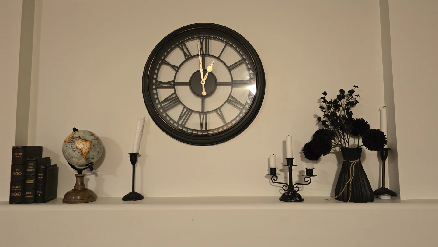 Large Black Wall Clock