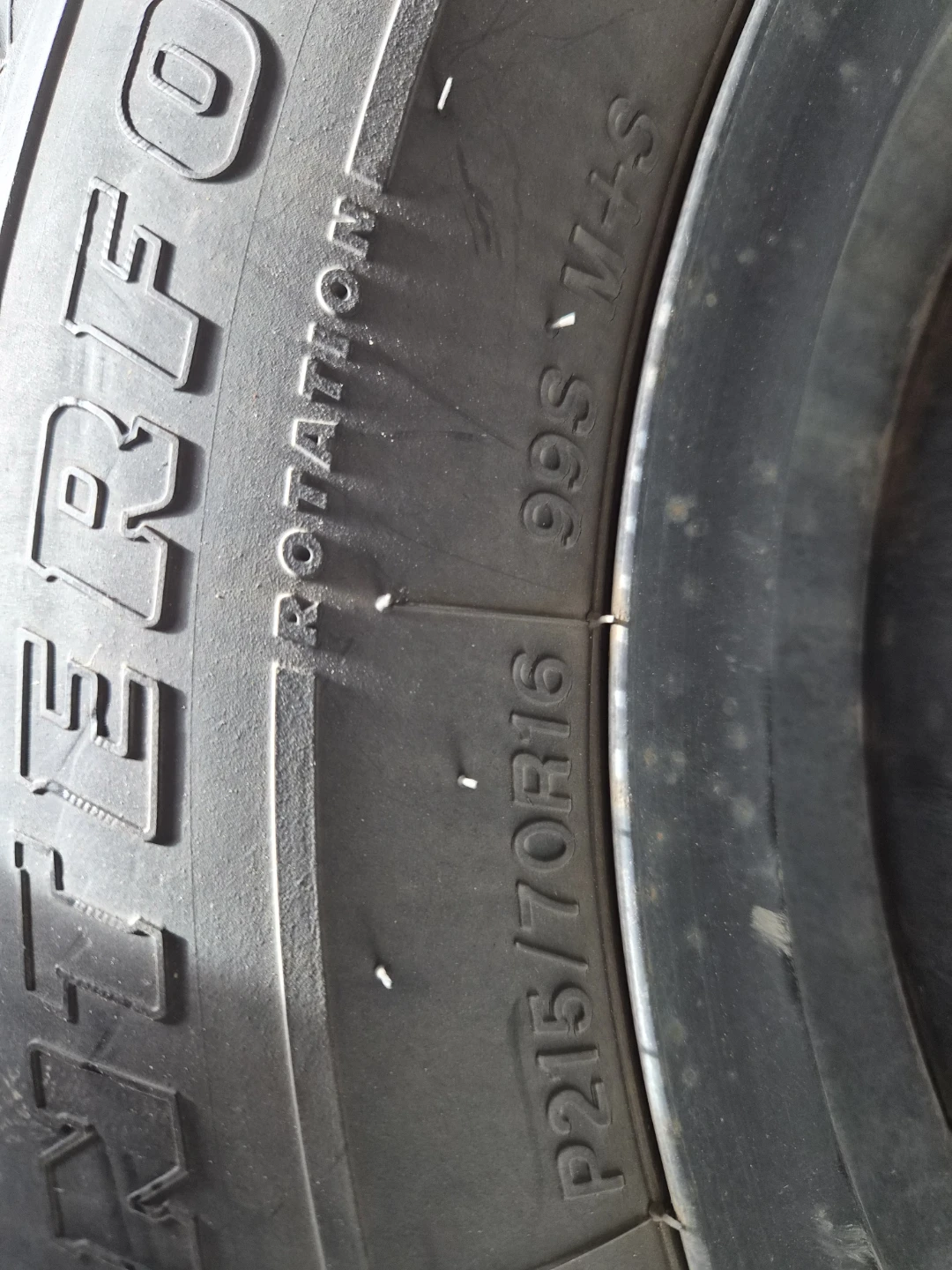Firestone Winterforce P215/70R16 Tires and rims