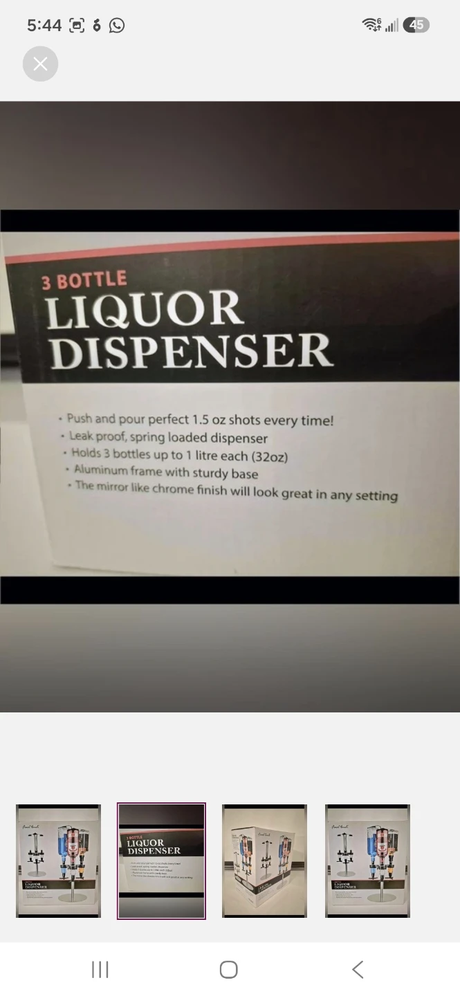 Final Touch 3-Bottle Liquor Dispenser - Holds Up To 1 Litre Bot - photo 2