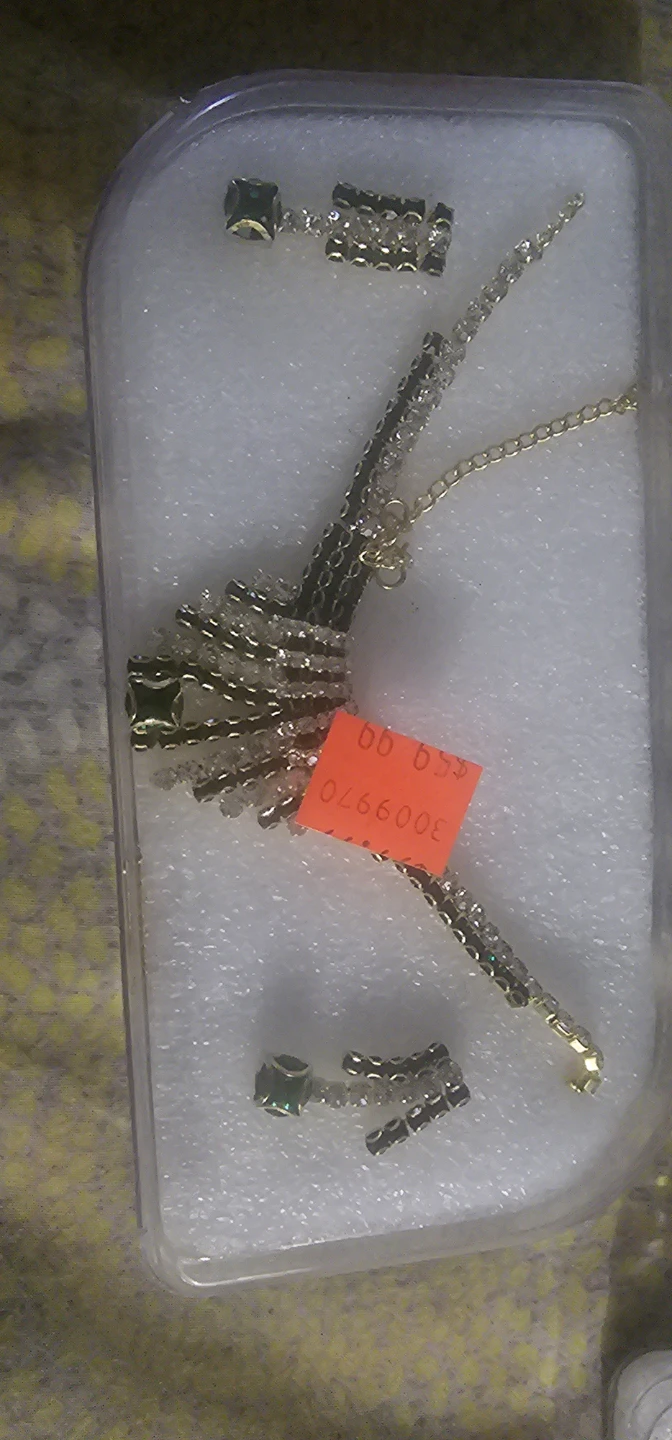 Rhinestone Necklace and Earring Set