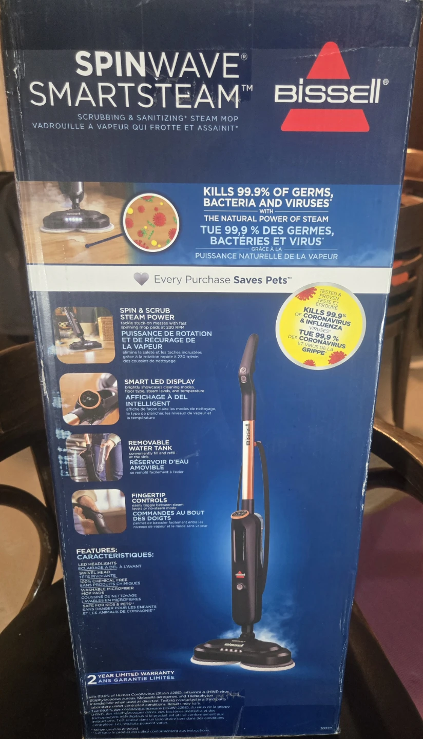 BISSELL SpinWave SmartSteam Scrubbing & Sanitizing Steam Mop. - photo 2