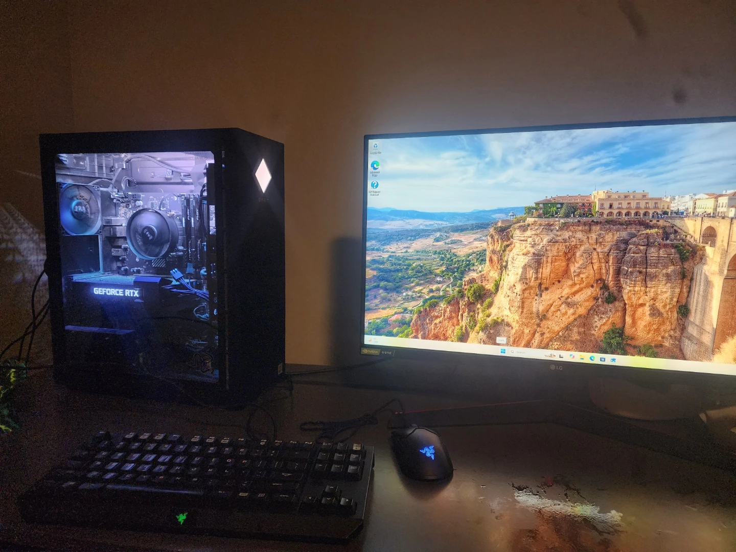 HP Omen Gaming Desktop with Monitor, Keyboard, and Mouse