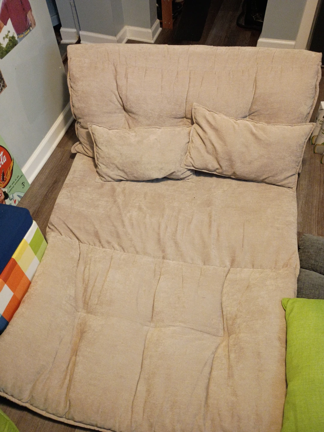 Beige Convertible Sofa Bed - photo 2