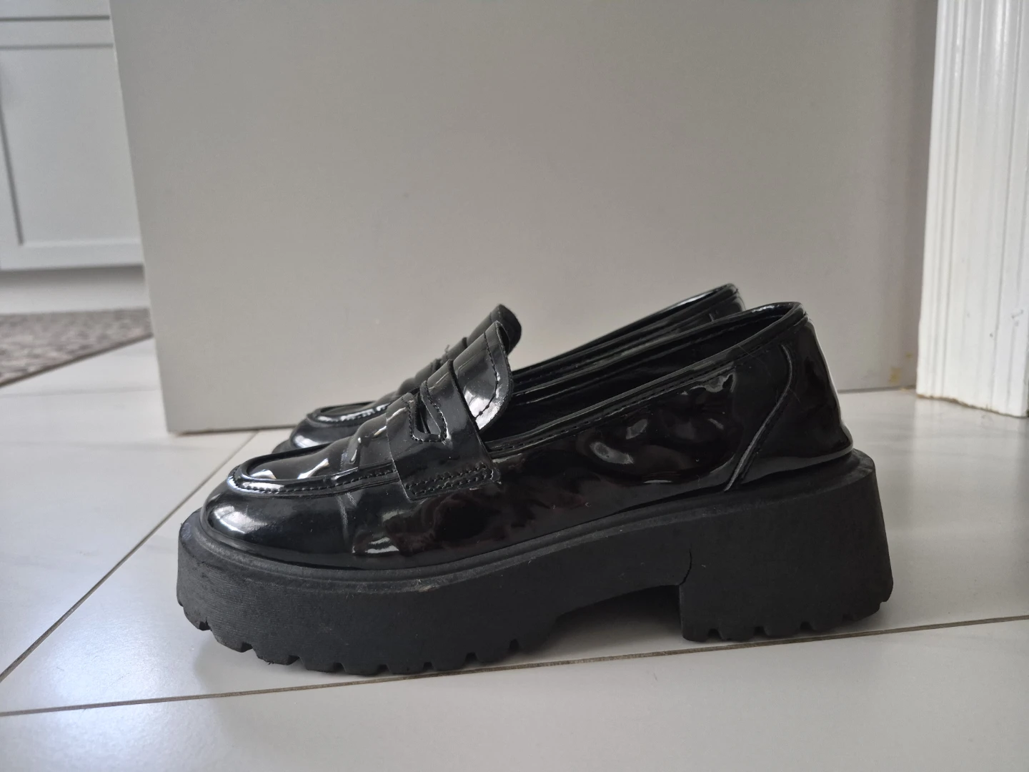 Black Platform Loafers (size 6, fits 6.5-7)