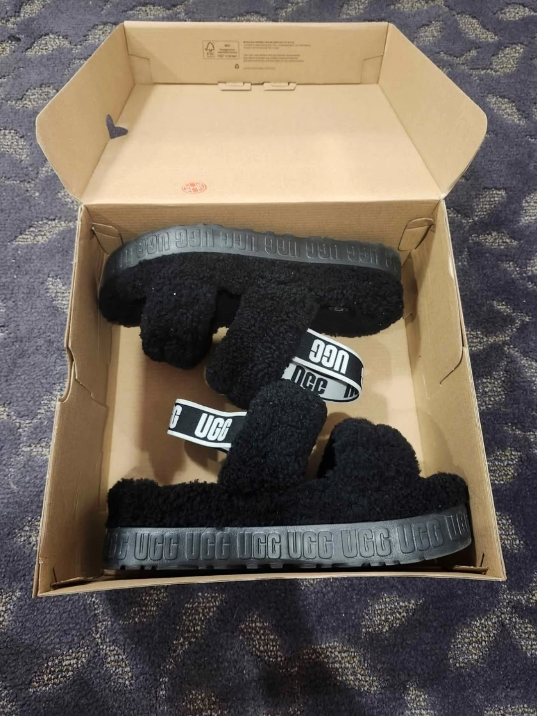 UGG Fluff Yeah Black Sandals - photo 5