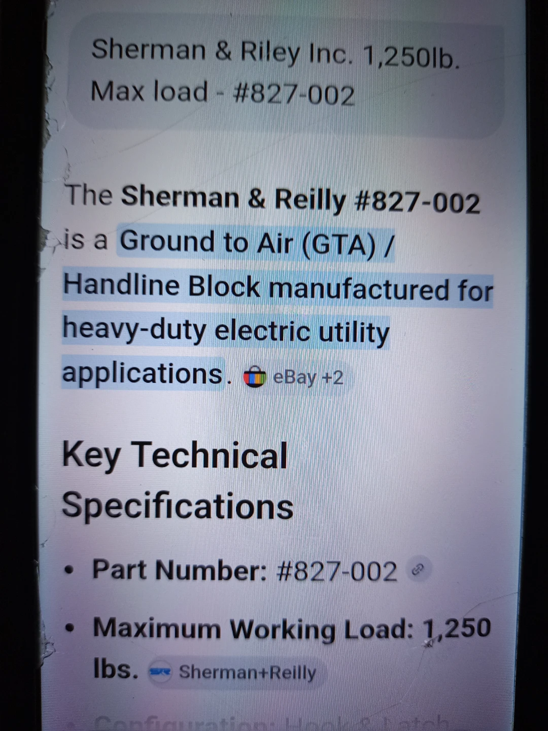 Sherman & Riley Pulley - #827 - 002 - 1,250lbs Max Load - photo 5