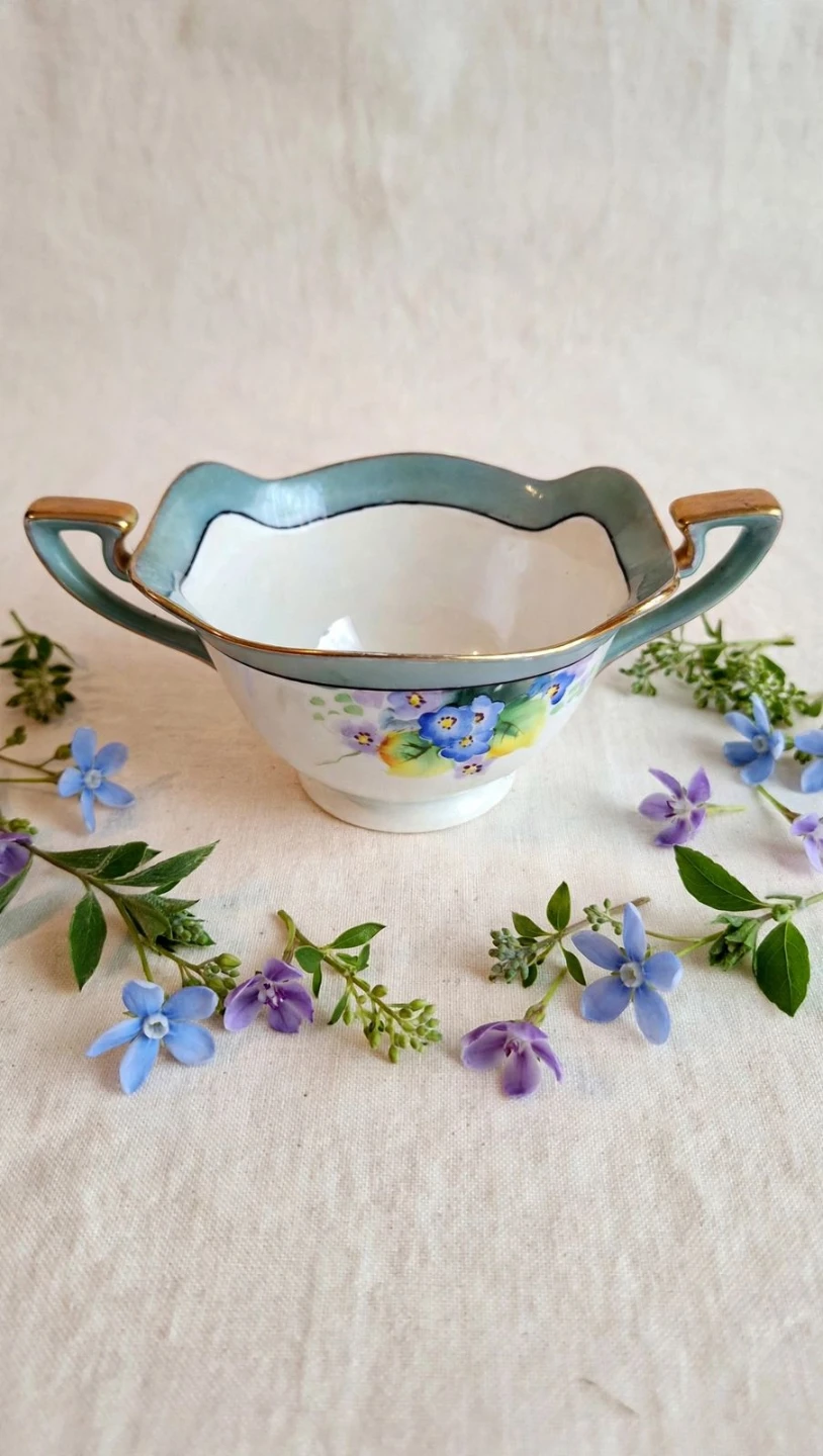 Noritake Hand Painted Bluebird Sugar Bowl - photo 2
