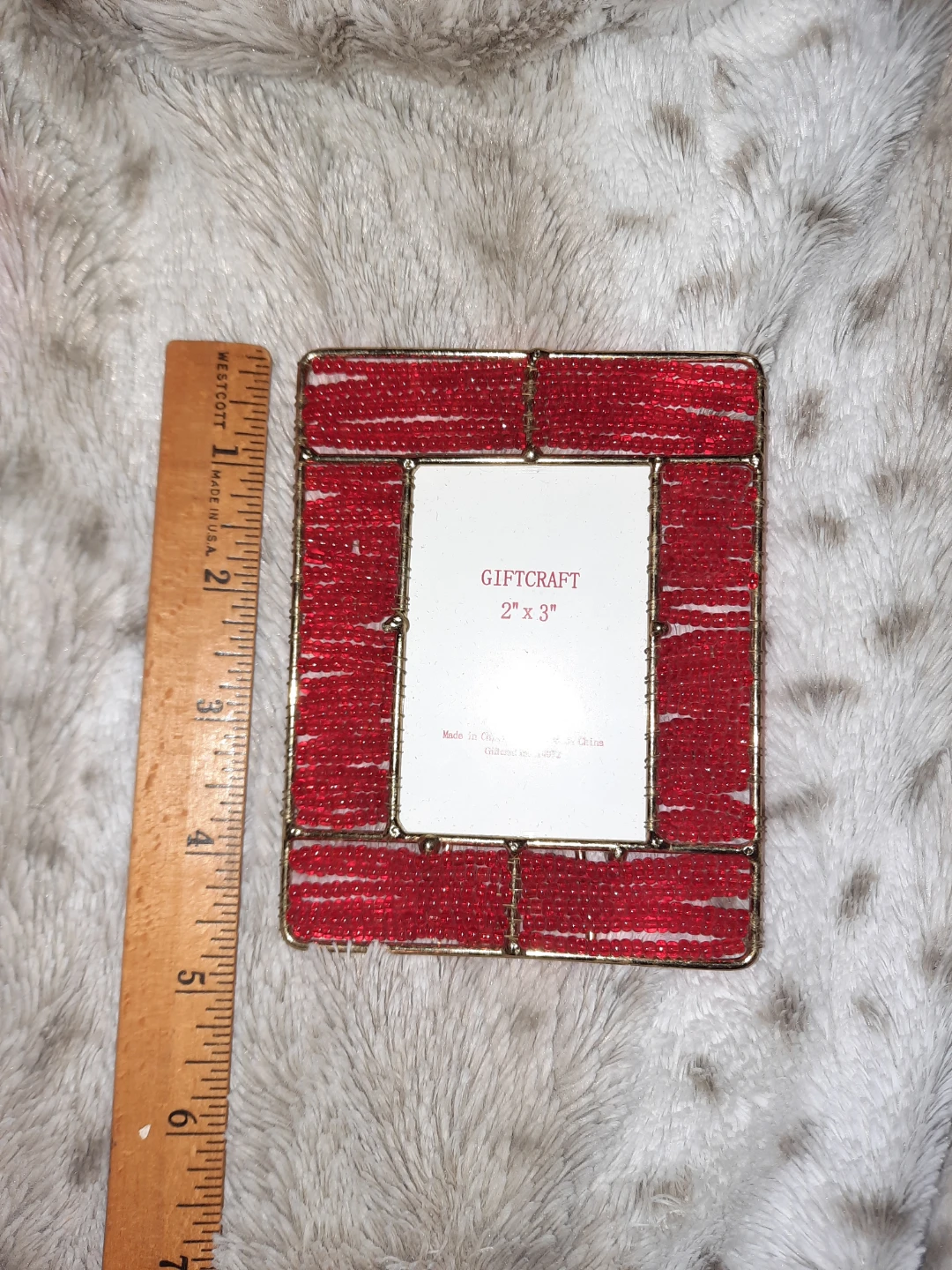Giftcraft Red Beaded Photo Frame & Glass Candle Holder Set - photo 4