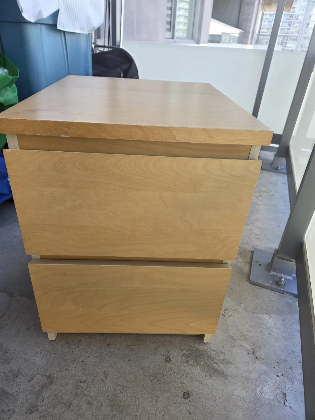 Light Wood 2-Drawer Nightstand