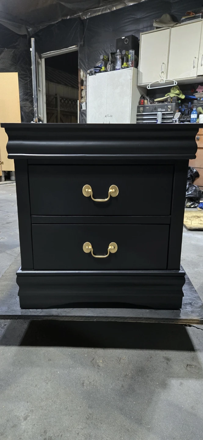 Pair of Matte Black Nightstands - photo 3