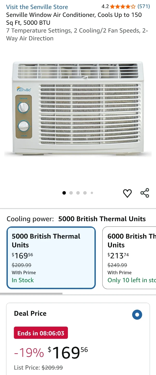 Senville Window Air Conditioner 5000 BTU - photo 4