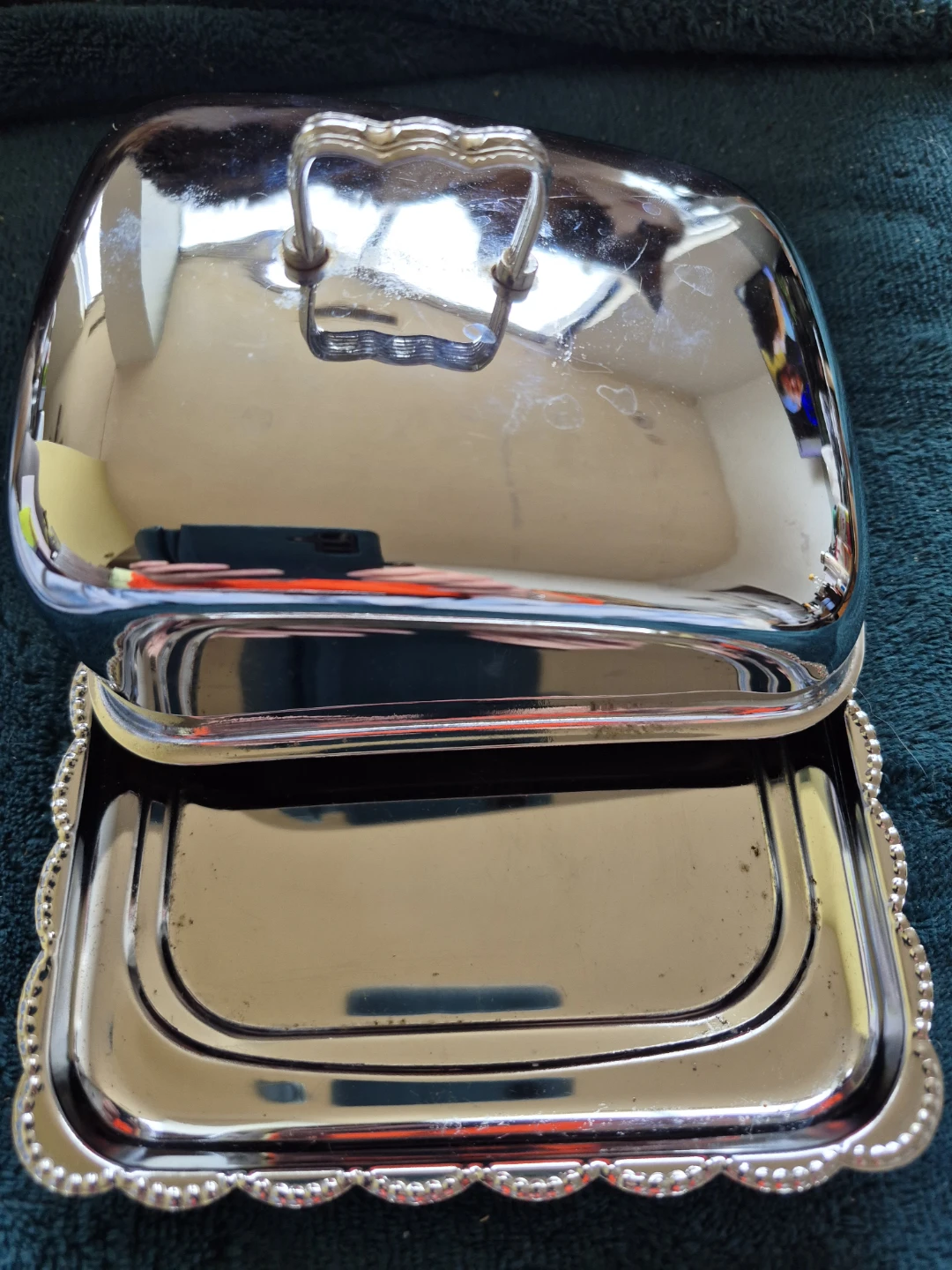 Silver-plated covered butter dish - photo 3