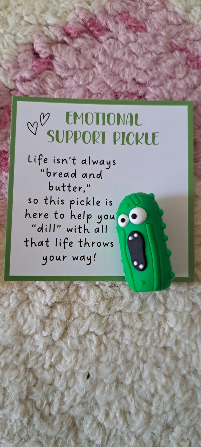 Emotional Support Pickle with Message Card