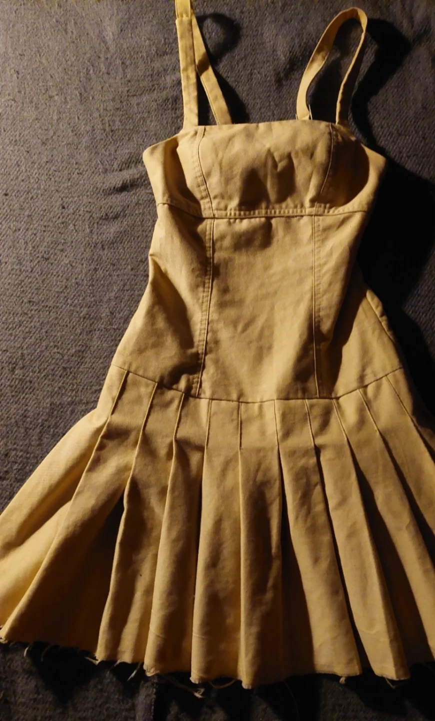 H&M Divided Beige Pleated Strap Dress