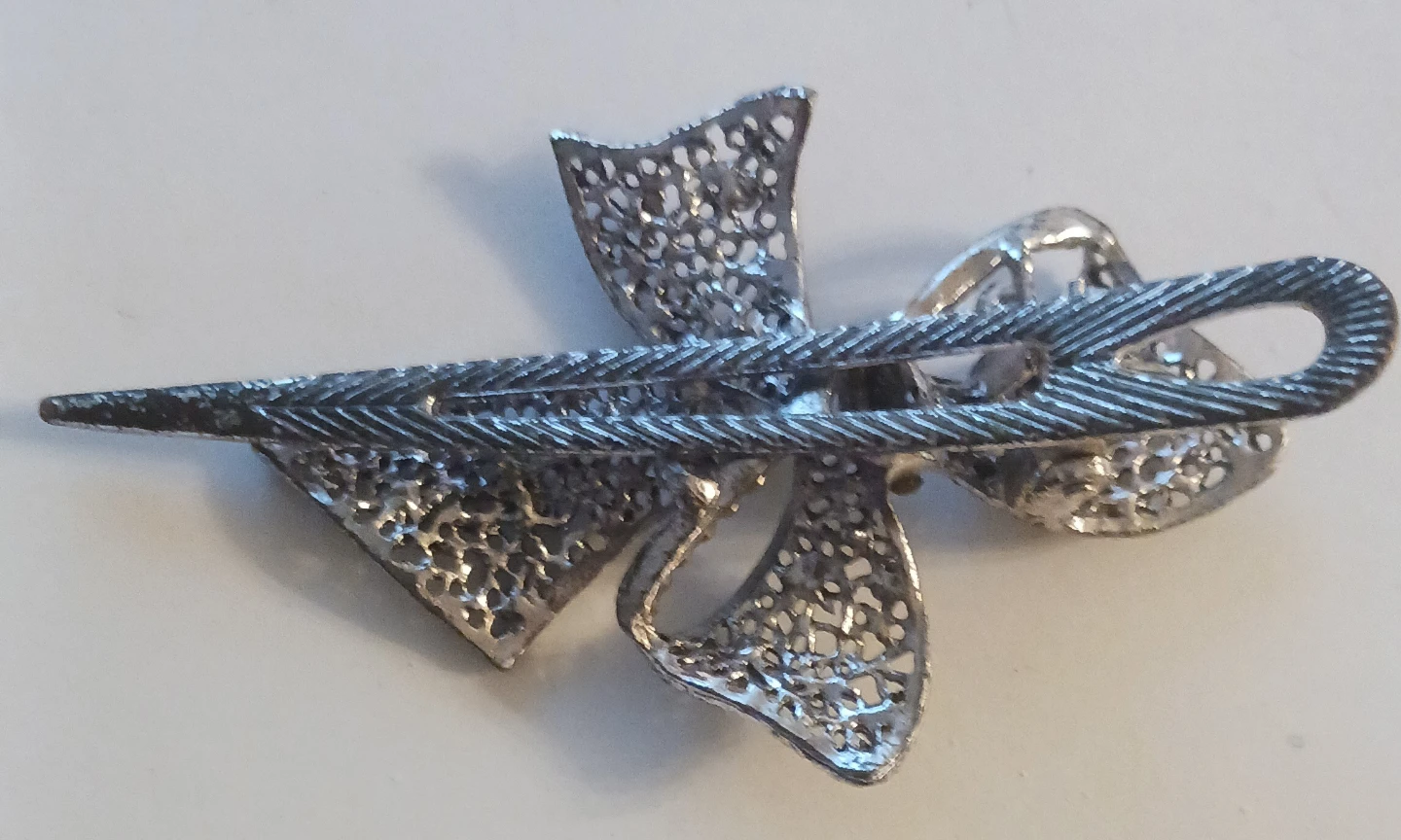 Vintage Silver Colour Filigree Bow Hair Clip - photo 2