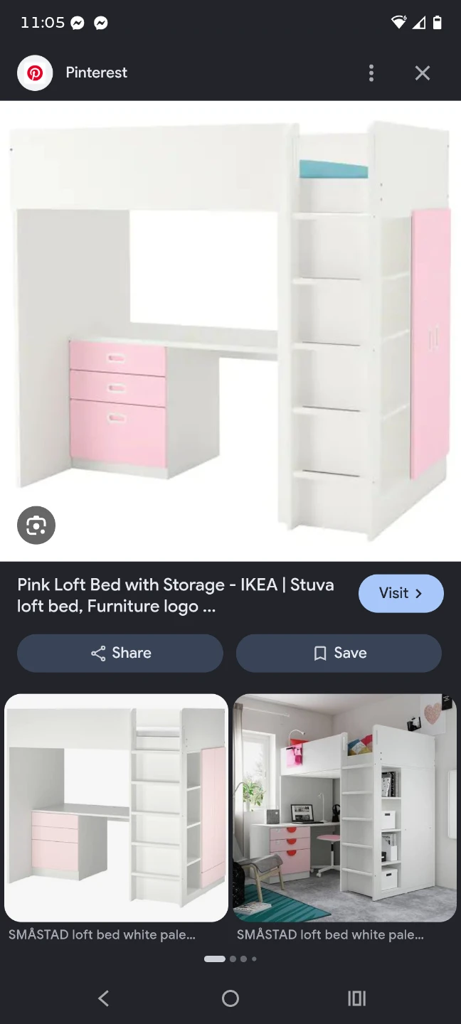 IKEA SMÅSTAD Loft Bed with Desk and Storage DISCONTINUED