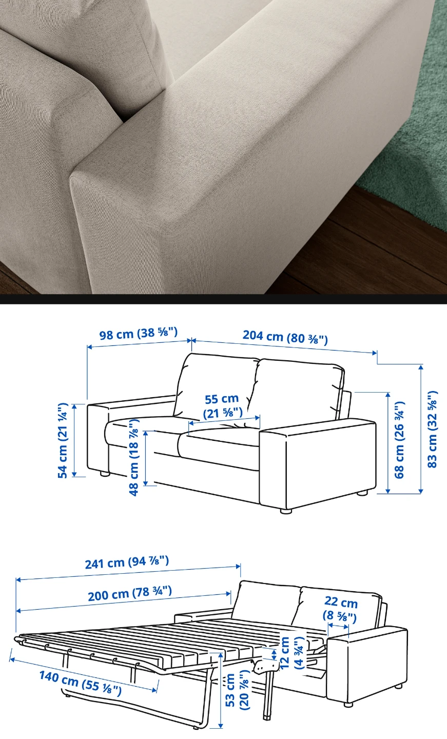 2-seat sofa bed - photo 2