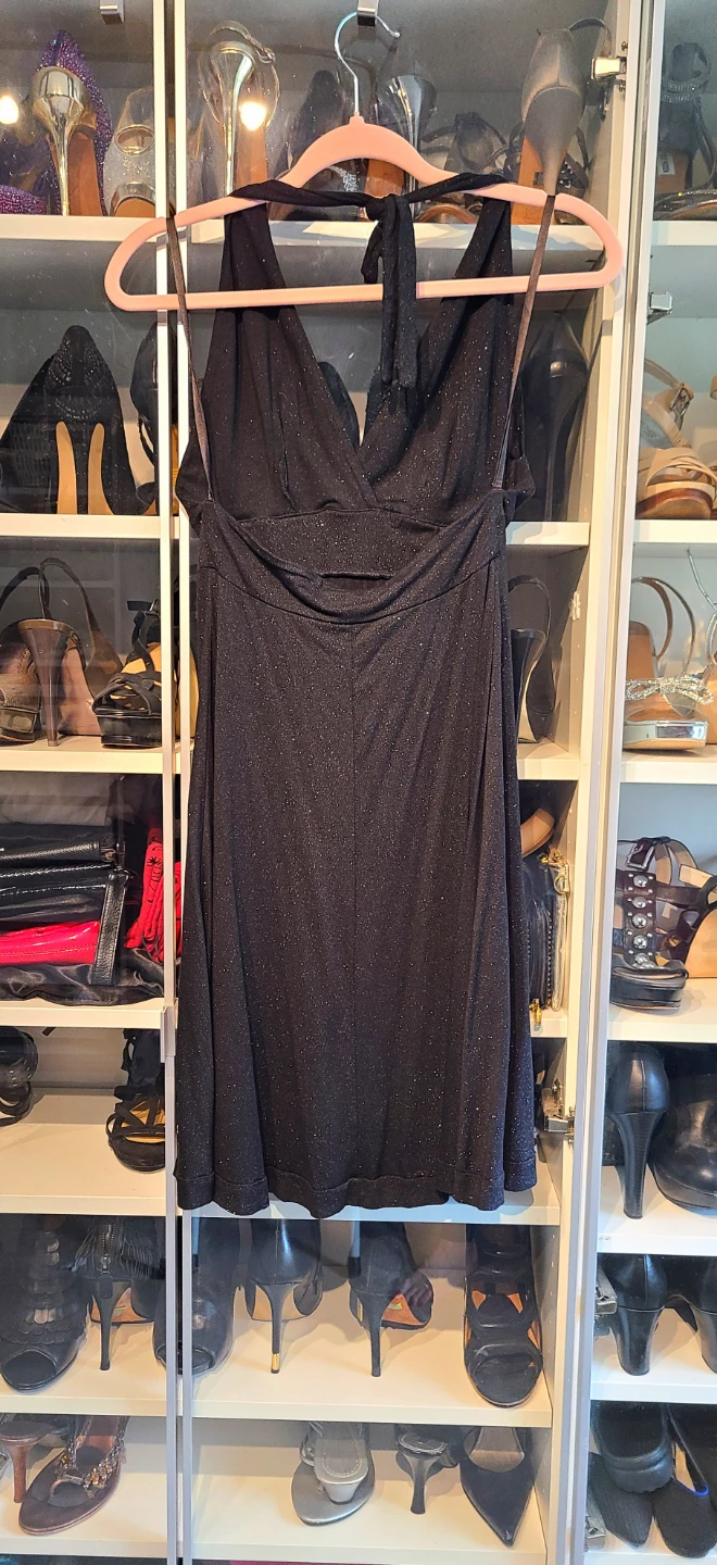 a.x.l. Black Glitter Halter Dress Size XS - photo 2