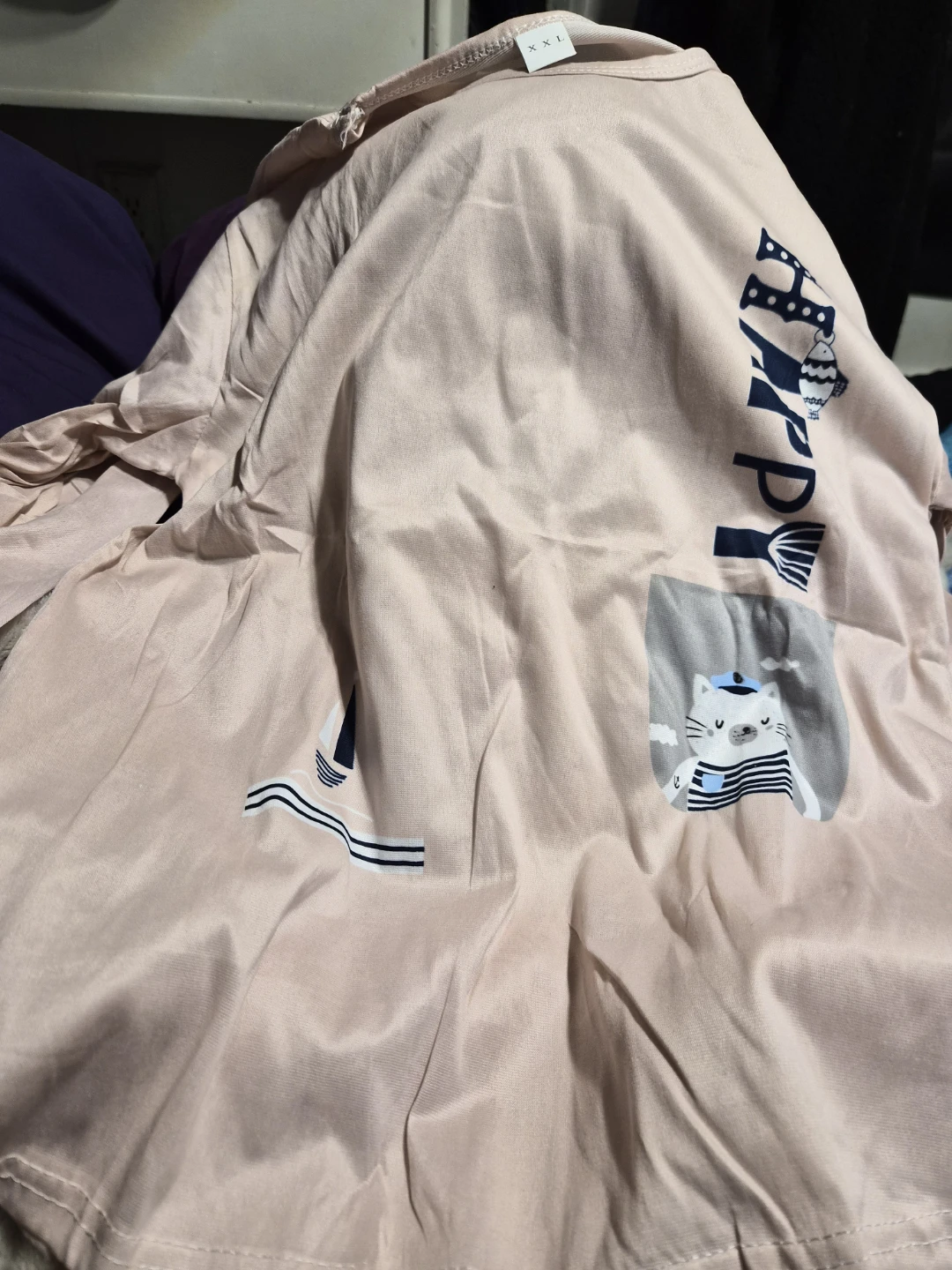 Youth Pink cat-print pajama set XXL - photo 2