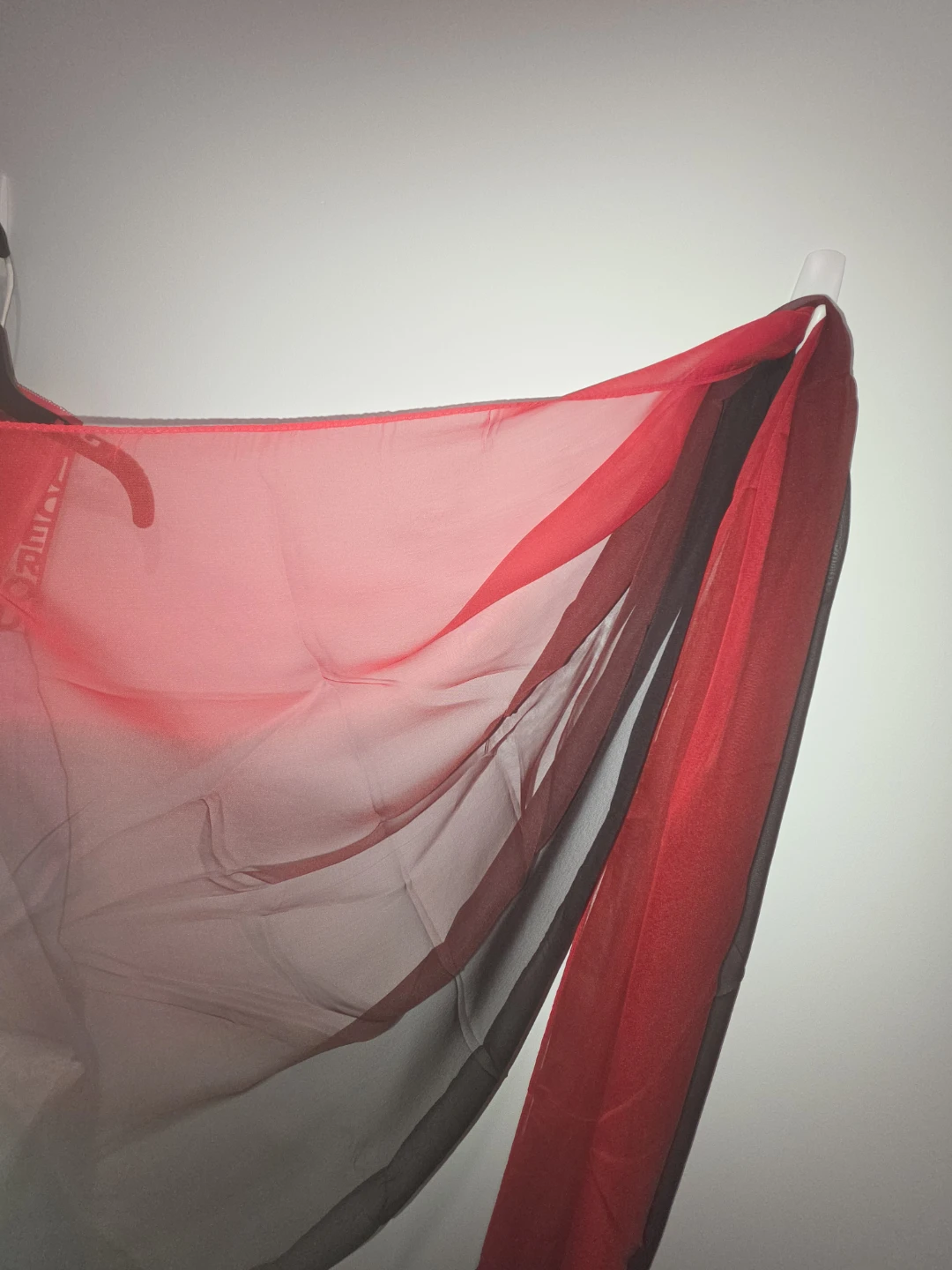 New. Black and Red See Through Gradient Scarf