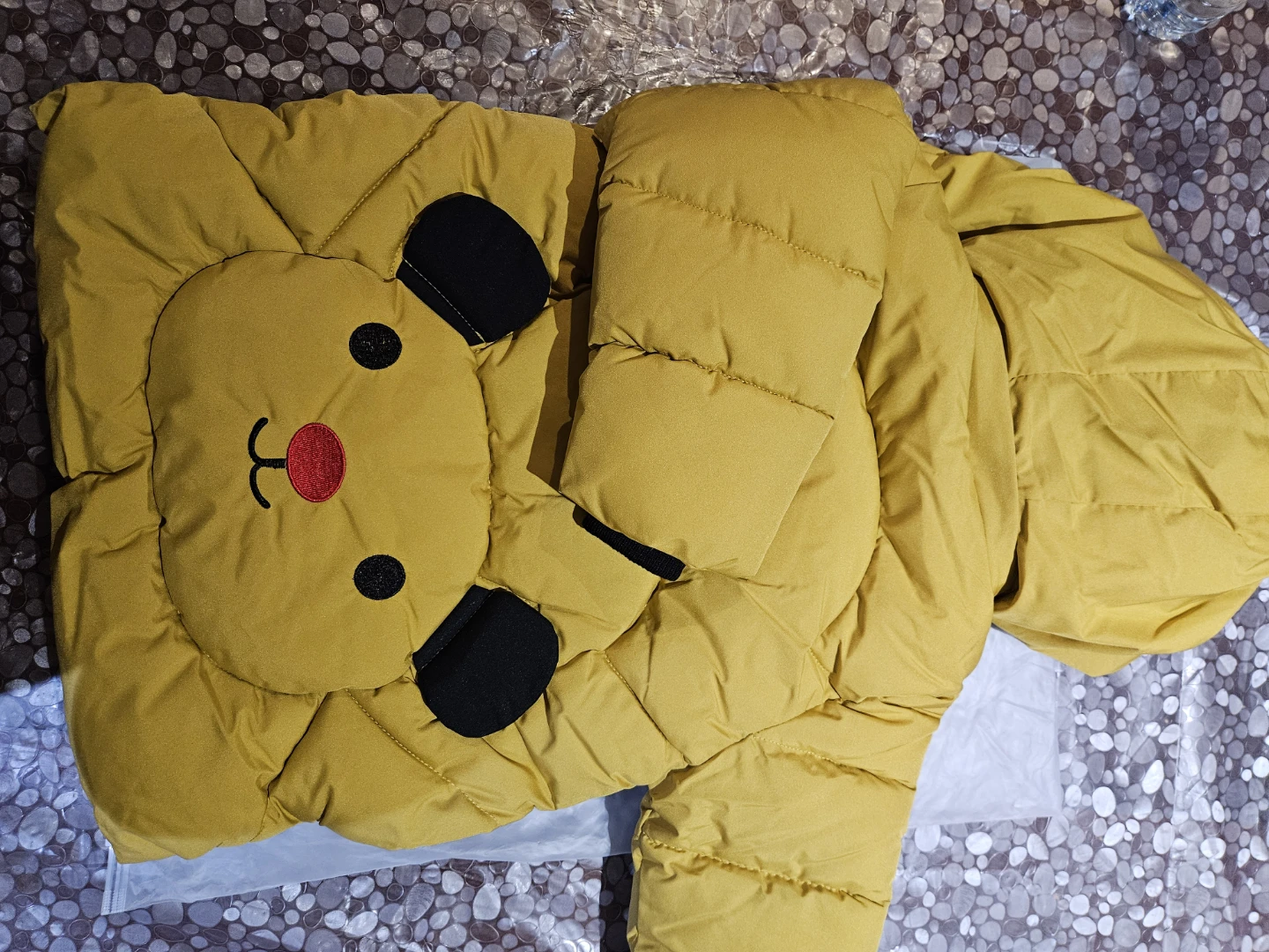 Mustard Yellow Bear Puffer Jacket - photo 4