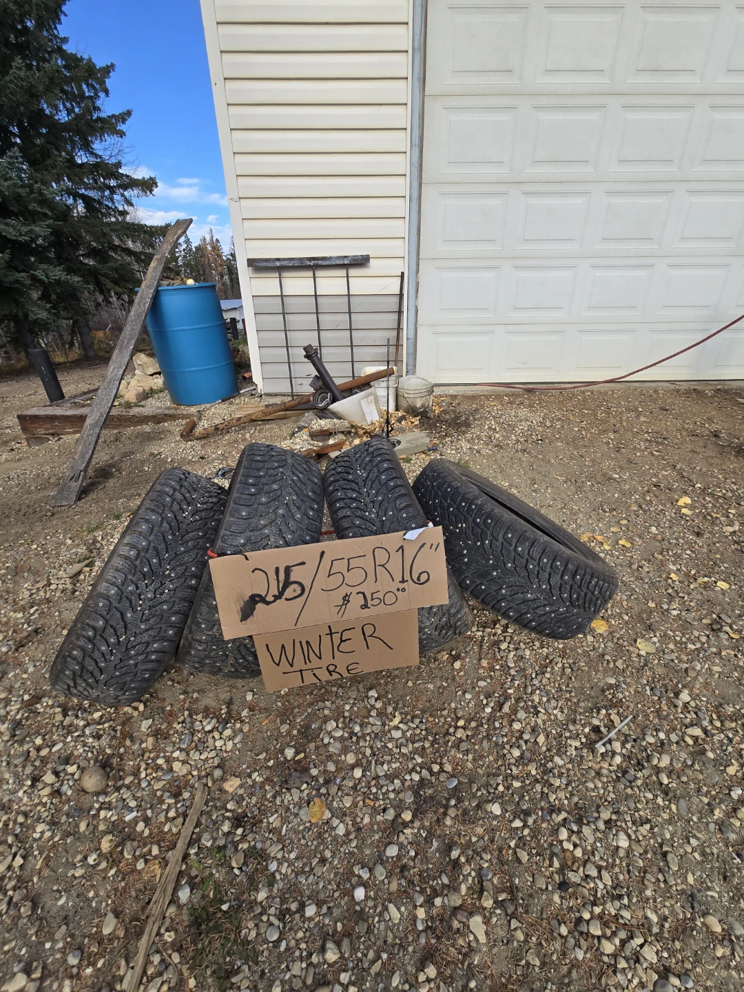 Set of 4 Studded Winter Tires 215/55R16 - photo 2