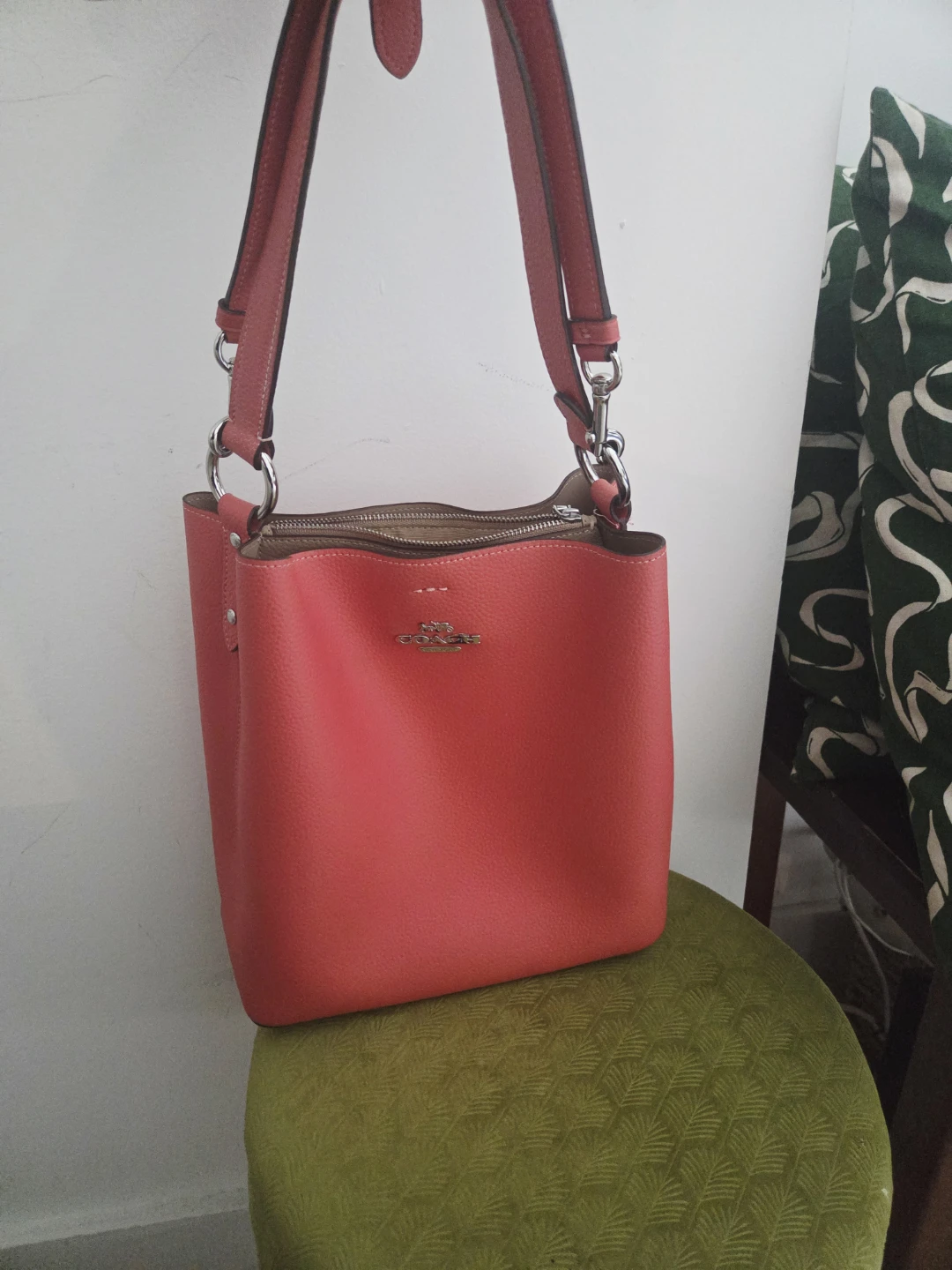 Coach Leather Bucket Bag in Pink