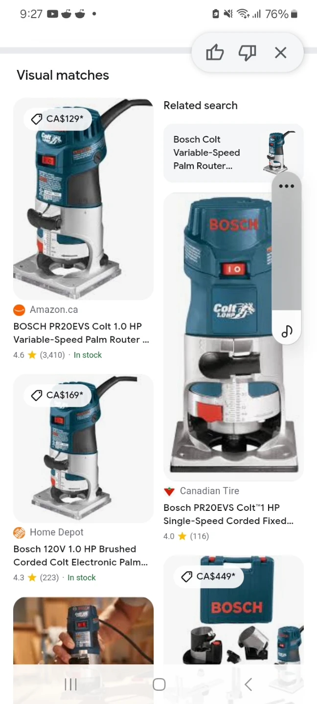 BOSCH PR20EVS Colt 1.0 HP Variable-Speed Palm Router - photo 2