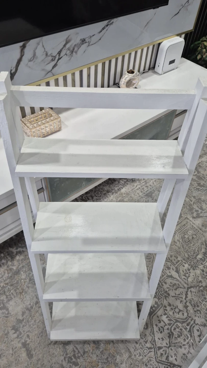 White 4-Tier Ladder Bookshelf - photo 2
