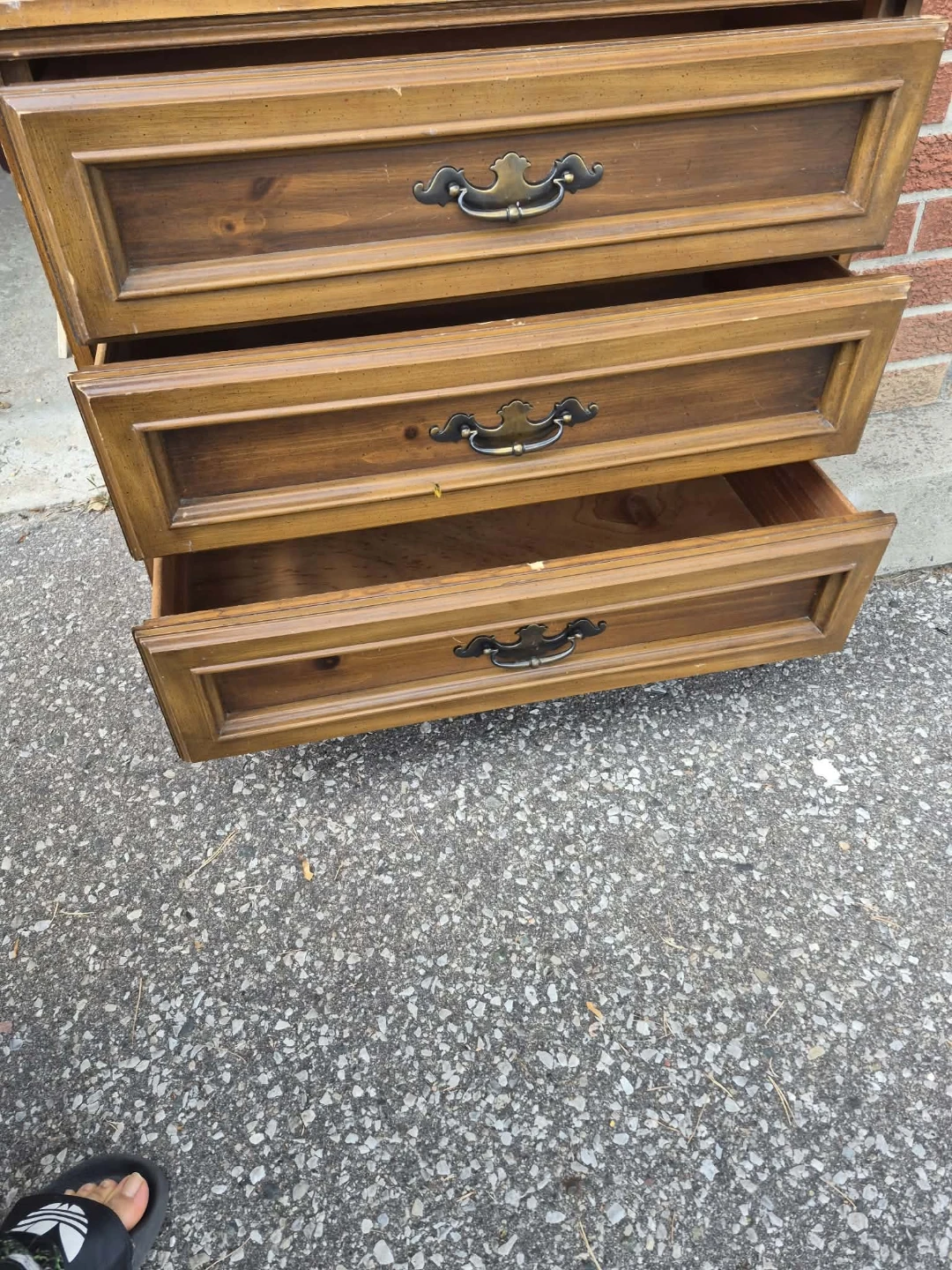Solid Wood 3-Drawer Nightstand - photo 4